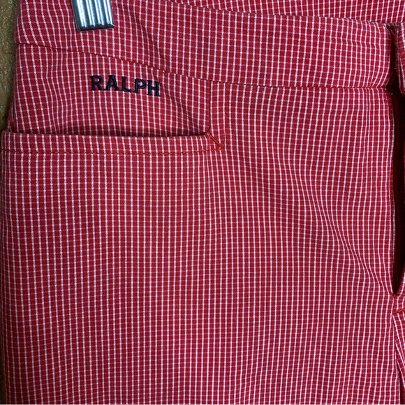 Vintage 90s Ralph Ralph Lauren gingham print red capri cropped pants women’s 0 - Picture 3 of 8